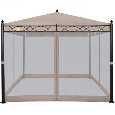 Palm Springs 10ft x 10ft Deluxe Patio Canopy with Mosquito Mesh Sides   